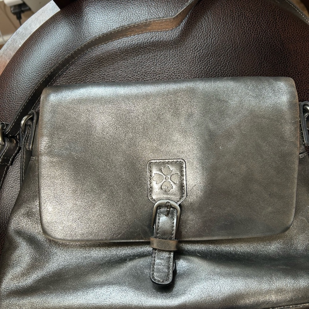 Champagne, Leather Crossbody Bag